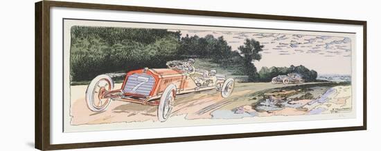 Arthur Duray in His Lorraine-Dietrich Competing in the Ardennes Rally in 1906, c.1910-Ernest Montaut-Framed Giclee Print