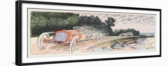 Arthur Duray in His Lorraine-Dietrich Competing in the Ardennes Rally in 1906, c.1910-Ernest Montaut-Framed Giclee Print