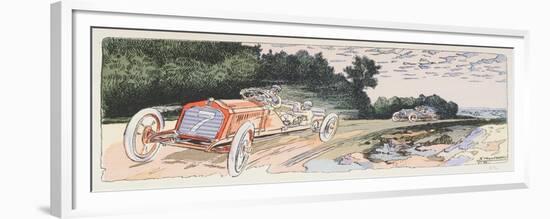 Arthur Duray in His Lorraine-Dietrich Competing in the Ardennes Rally in 1906, c.1910-Ernest Montaut-Framed Giclee Print
