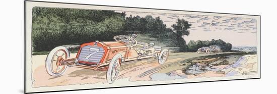 Arthur Duray in His Lorraine-Dietrich Competing in the Ardennes Rally in 1906, c.1910-Ernest Montaut-Mounted Giclee Print