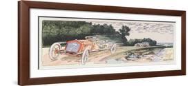 Arthur Duray in His Lorraine-Dietrich Competing in the Ardennes Rally in 1906, c.1910-Ernest Montaut-Framed Giclee Print