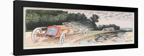 Arthur Duray in His Lorraine-Dietrich Competing in the Ardennes Rally in 1906, c.1910-Ernest Montaut-Framed Giclee Print