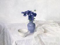 Pansies in a Blue Vase, Still Life, 1990-Arthur Easton-Framed Giclee Print