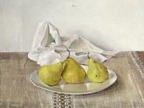 Three Pears on a Plate, Still Life, 1990-Arthur Easton-Giclee Print