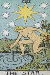 Tarot Card With a Nude Woman by a Lake With Vessels Of Water. Stars Shine Overhead-Arthur Edward Waite-Giclee Print