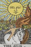 Tarot Card With a Young Child Riding a White Horse With Large Sunflowers and Sun Behind-Arthur Edward Waite-Framed Giclee Print