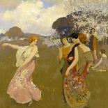 The Oaks-Arthur Frank Mathews-Mounted Art Print