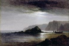 'River Scene by Moonlight, with Boat', 1879, (1935)-Arthur Gilbert-Giclee Print