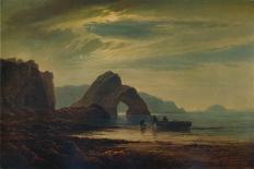 Coastal Landscape by Moonlight (Oil on Panel)-Arthur Gilbert-Giclee Print