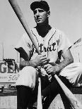 Detroit Baseball Player Hank Greenberg Seated, Holding Bats-Arthur Griffin-Laminated Premium Photographic Print