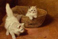 White Persian Cat with Her Kittens-Arthur Heyer-Giclee Print