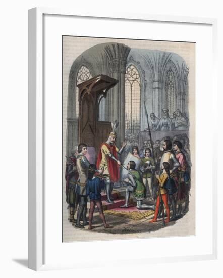 Arthur I, Duke of Brittany Knighted by Philip II Augustus-Stefano Bianchetti-Framed Giclee Print