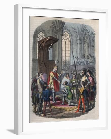 Arthur I, Duke of Brittany Knighted by Philip II Augustus-Stefano Bianchetti-Framed Giclee Print