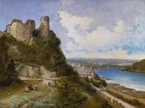 View of Oberwesel on the Rhine with Castle Ruin, 1897-Arthur Joseph Meadows-Framed Stretched Canvas