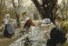 Beer Garden, about 1895-Arthur Langhammer-Stretched Canvas