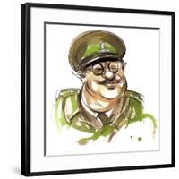 Arthur Lowe as Captain George Mainwaring in BBC television comedy 'Dad's Army'-Neale Osborne-Framed Giclee Print