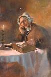 Portrait of an Old Woman Reading the Bible by Candlelight, 1896-Arthur Netherwood-Framed Giclee Print