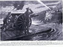 Second Lieutenant Robinson Dso Conveying a Field Gun across the Yser Canal under Heavy Fire in July-Arthur Paine Garratt-Giclee Print