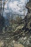 How Galahad Drew Out the Sword from the Floating Stone at Camelot-Arthur Rackham-Giclee Print