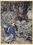 How Galahad Drew Out the Sword from the Floating Stone at Camelot-Arthur Rackham-Giclee Print