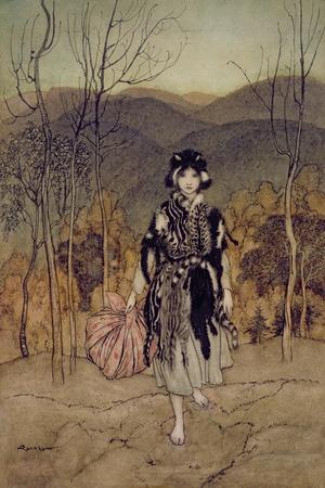 'She Went Along, and Went Along, and Went Along Catskin', Illustration from 'English Fairy…