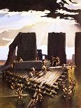 The Building of Stonehenge, an Imagined in 1978-Arthur Ranson-Framed Stretched Canvas