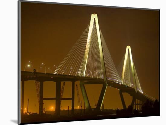 Arthur Revenel Bridge at Night, Charleston, South Carolina, USA-Jim Zuckerman-Mounted Photographic Print