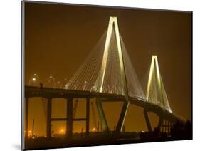 Arthur Revenel Bridge at Night, Charleston, South Carolina, USA-Jim Zuckerman-Mounted Photographic Print