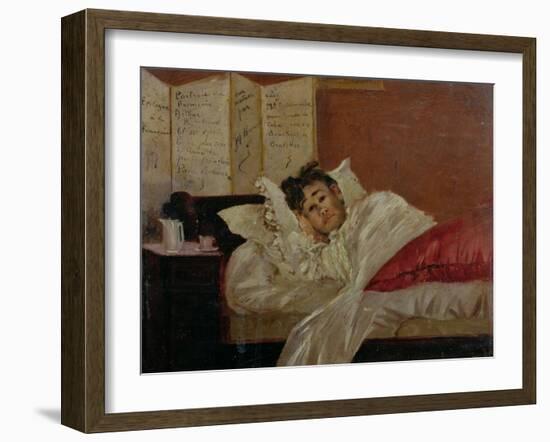 Arthur Rimbaud in His Bed in Brussels-Jef Rossman-Framed Giclee Print