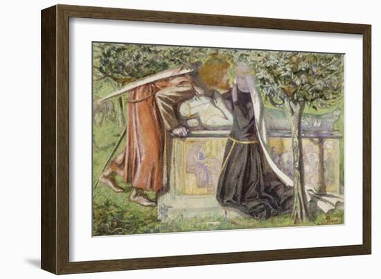 Arthur's Tomb: Sir Launcelot Parting from Guenevere, 1854-Dante Gabriel Rossetti-Framed Giclee Print