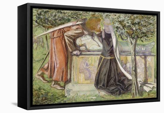 Arthur's Tomb: Sir Launcelot Parting from Guenevere, 1854-Dante Gabriel Rossetti-Framed Stretched Canvas