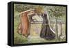 Arthur's Tomb: Sir Launcelot Parting from Guenevere, 1854-Dante Gabriel Rossetti-Framed Stretched Canvas