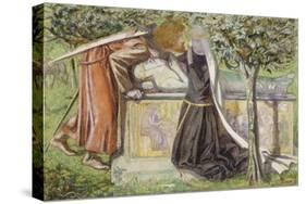 Arthur's Tomb: Sir Launcelot Parting from Guenevere, 1854-Dante Gabriel Rossetti-Stretched Canvas