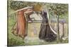 Arthur's Tomb: Sir Launcelot Parting from Guenevere, 1854-Dante Gabriel Rossetti-Stretched Canvas