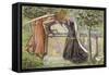 Arthur's Tomb: Sir Launcelot Parting from Guenevere, 1854-Dante Gabriel Rossetti-Framed Stretched Canvas