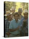 Labor Activist Cesar Chavez Talking in Field with Grape Pickers of United Farm Workers Union-Arthur Schatz-Framed Premium Photographic Print