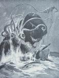 The Kraken Vs. Sperm Whales, 1900 (Litho)-Arthur Twidle-Giclee Print