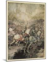 Arthur Uses Excalibur-Arthur Rackham-Mounted Art Print