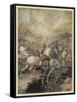 Arthur Uses Excalibur-Arthur Rackham-Framed Stretched Canvas
