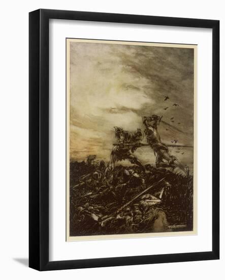 Arthur Versus Mordred-Arthur Rackham-Framed Photographic Print