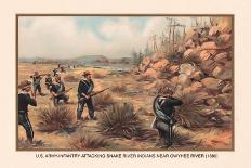 Infantry Attcking Snake River Indians near Owyhee River, 1880-Arthur Wagner-Art Print