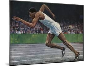 Arthur Wint of Jamaica Winning the Gold Medal for the 400m Race at the 1948 London Olympic Games-null-Mounted Giclee Print