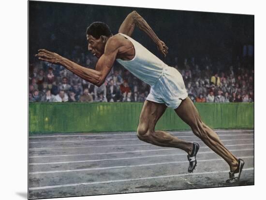 Arthur Wint of Jamaica Winning the Gold Medal for the 400m Race at the 1948 London Olympic Games-null-Mounted Giclee Print