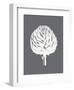 Artichoke (Gray & Ivory)-Botanical Series-Framed Art Print