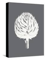 Artichoke (Gray & Ivory)-Botanical Series-Stretched Canvas