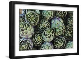 Artichokes at Place Marechal Foch Market, Ajaccio, Corsica, France-Walter Bibikow-Framed Photographic Print