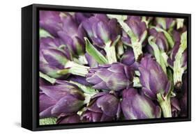 Artichokes in Mass at Venice Farmers Market, Italy-Terry Eggers-Framed Stretched Canvas
