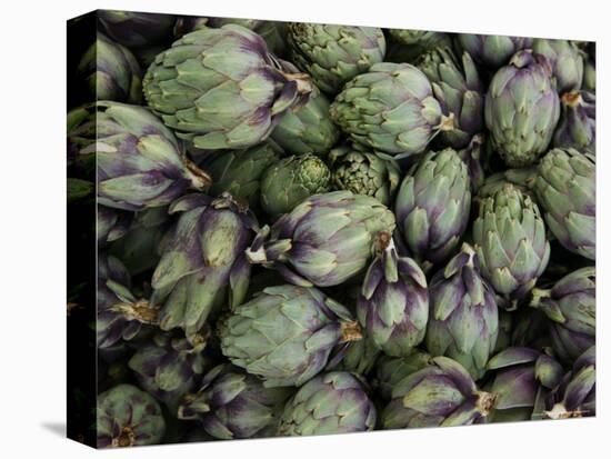 Artichokes, Produce Market, Ortygia Island, Syracuse, Sicily, Italy-Walter Bibikow-Stretched Canvas