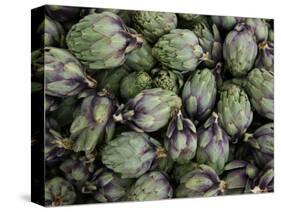 Artichokes, Produce Market, Ortygia Island, Syracuse, Sicily, Italy-Walter Bibikow-Stretched Canvas