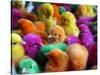 Artificially Colored Chicks Crowd Together-null-Stretched Canvas